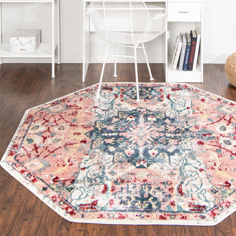 Geometric Indoor Rug, Round 6'1"