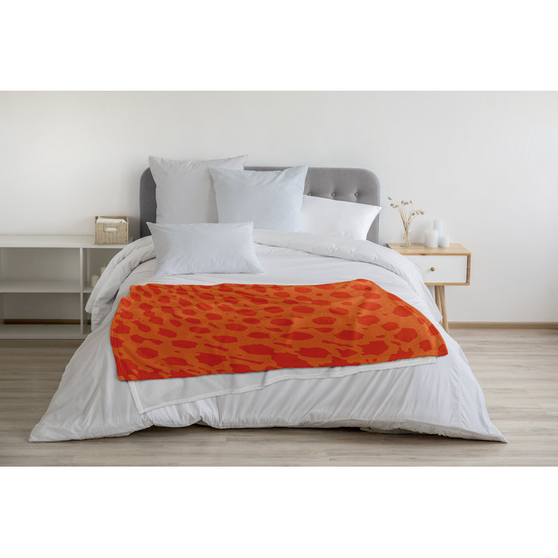 Couverture polaire à motif léopard, L 30 po x L 40 po, Orange