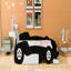 Lit plateforme simple en forme de voiture de course avec roues, noir-1809989958