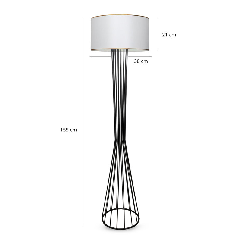 Sharleen 140cm Novelty Floor Lamp, Black, White