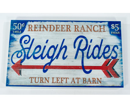 The Holiday Aisle®, renne de Noël, renne, traîneau, plaque en bois, MULTI