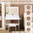 Modern White Bedroom Vanity , 5 Drawers, 3 Lighting Modes, Power Outlet, Hair Dryer Holder, And A Big Full - Face View Mirror New Large Desk For Bedroom, Colors,-770409993