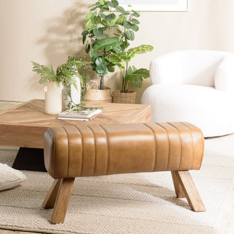 Alphon Leather Upholstered Bench