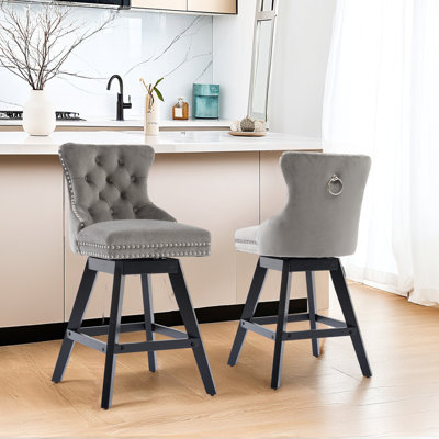 Swivel Upholstered Counter Stool(Set Of 2)