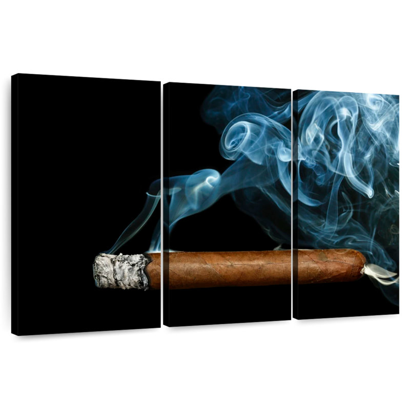 Senne Cigar With Smoke, 32" H x 50" W