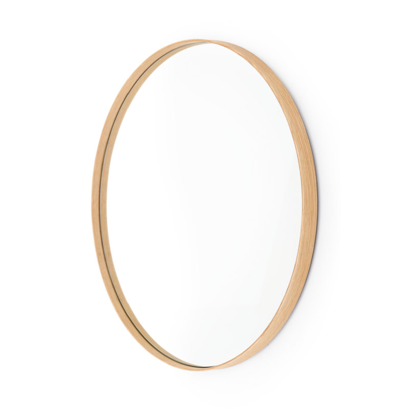 Round Wall Mirror, Brown, 26" x 26"