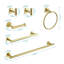 Porte-serviettes en or brossé 6 pour salle de bain, acier inoxydable, fixation murale, touche moderne, résistance à la corrosion, égratignures, or facile à installer, aspect, rouille-121042406