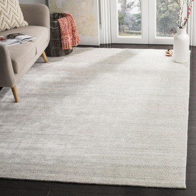 Lavonia Striped Handwoven Silver Area Rug