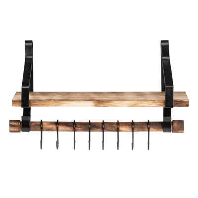 Bracket Shelf with Hooks