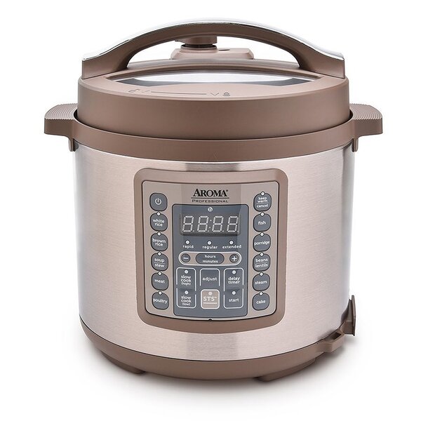  MegaChef 12 Quart Digital Pressure Cooker with 15 Preset  Options and Glass Lid, Silver: Home & Kitchen