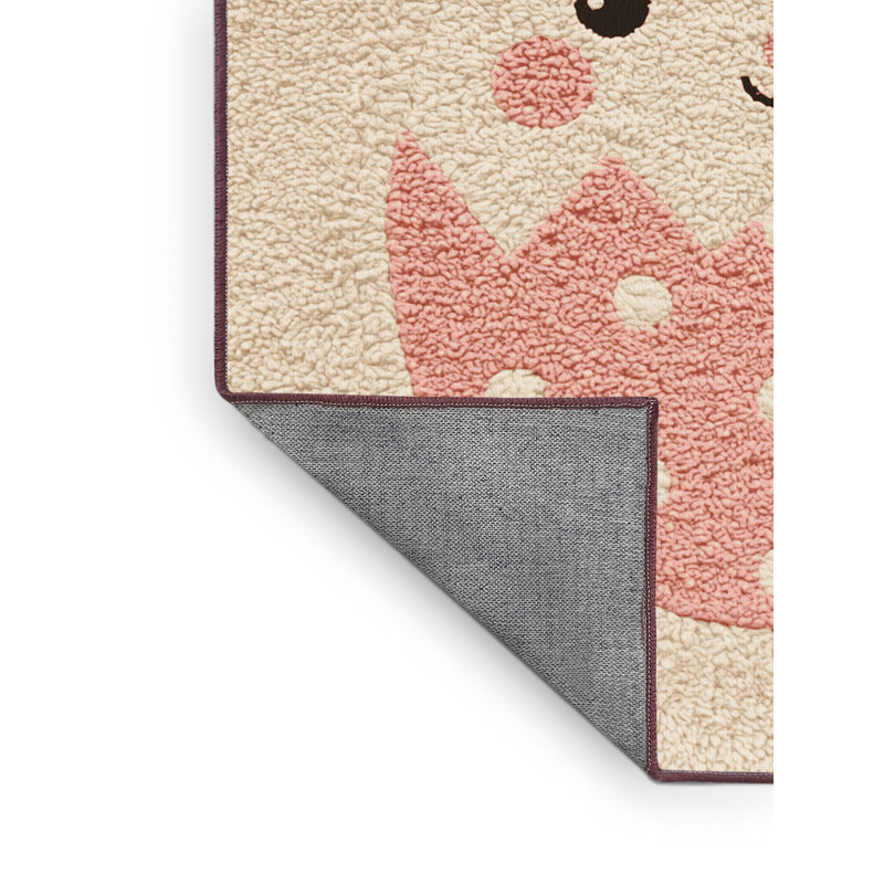 Machine Washable Hartsdale Easter Modern & Contemporary Abstract Rug in Beige – Rose Binding, 5x8