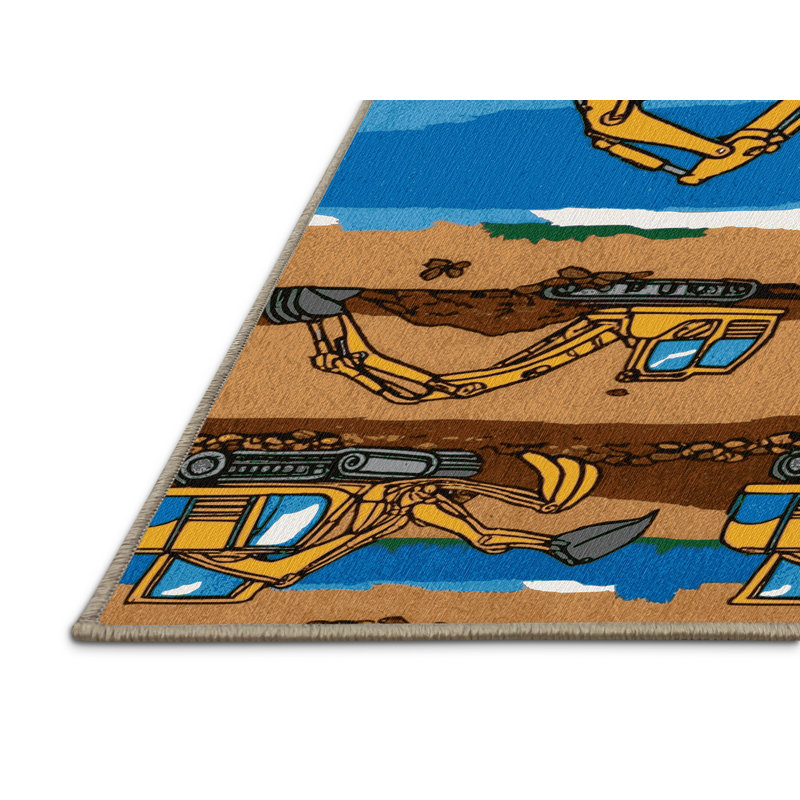 Tapis de transport brun lavable à la machine, Rond 3 pi