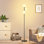 Lampe sur pied à DEL 70,67 po avec abat-jour sphérique pour salon Hinnar