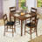 Deral 5-piece Elm Mid Century Modern Solid Wood Dining Table Set