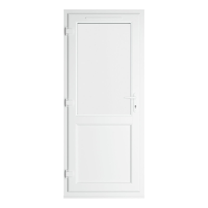 Crystal Triple Glazed Single Door Half panel Grey/White RH 890 x 2090mm Clear, Grey/White, Right , 840mm x 2090mm