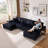 U-shaped Sectional Sofa (Black)