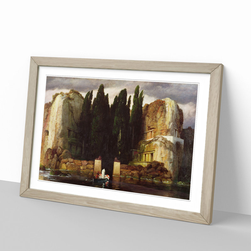 The Isle of the Dead Vol.3 by Arnold Bocklin - Picture Frame Painting, Oak, 36cm H x 48cm W x 2cm D