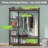 47.24" Rustic Brown Free-Standing Closet Organizer With 6 Storage Shelves And Hanging Bar, Large Standing Clothes Garment Rack