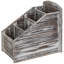 Solid Wood Remote Control Holder, Rustic 4-Compartment Caddy Organizer for Living Room Tabletop Storage