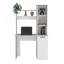 Bureau d'ordinateur Muncy avec grande surface de travail, rangement pour huche et armoire à une porte avec tablettes à 3 niveaux -1569812363