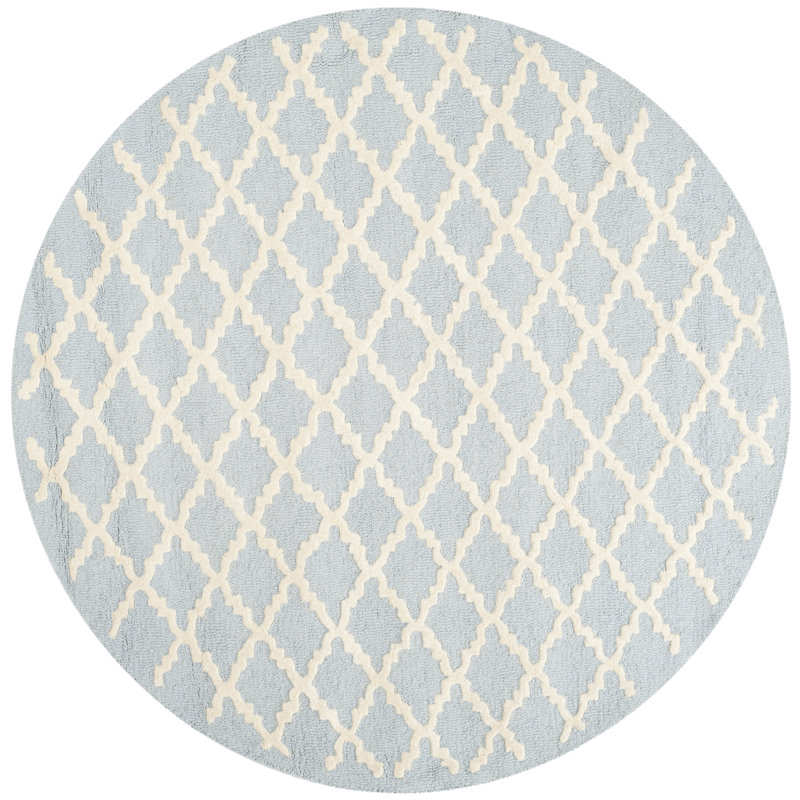 Cannen Hand Tufted Wool Geometric Rug, Round 4'