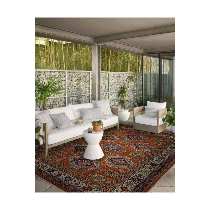 Tapis orange traditionnel lavable à motif orange, Sous-tapis rectangulaire de 3 pi 3 po x 4 pi 11 po
