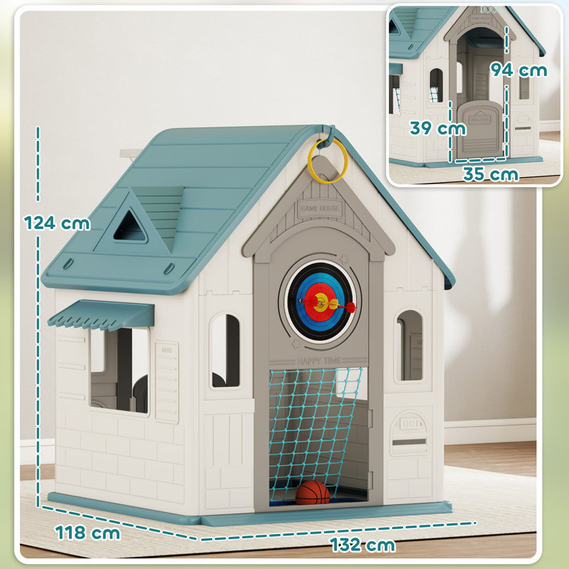 HOMCOM 299.72cm W x 299.72cm D Outdoor PP Playhouse, Beige