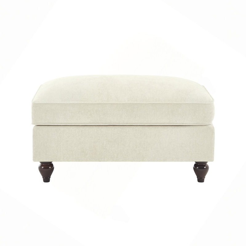 Repose-pieds en chenille, Beige / Blanc