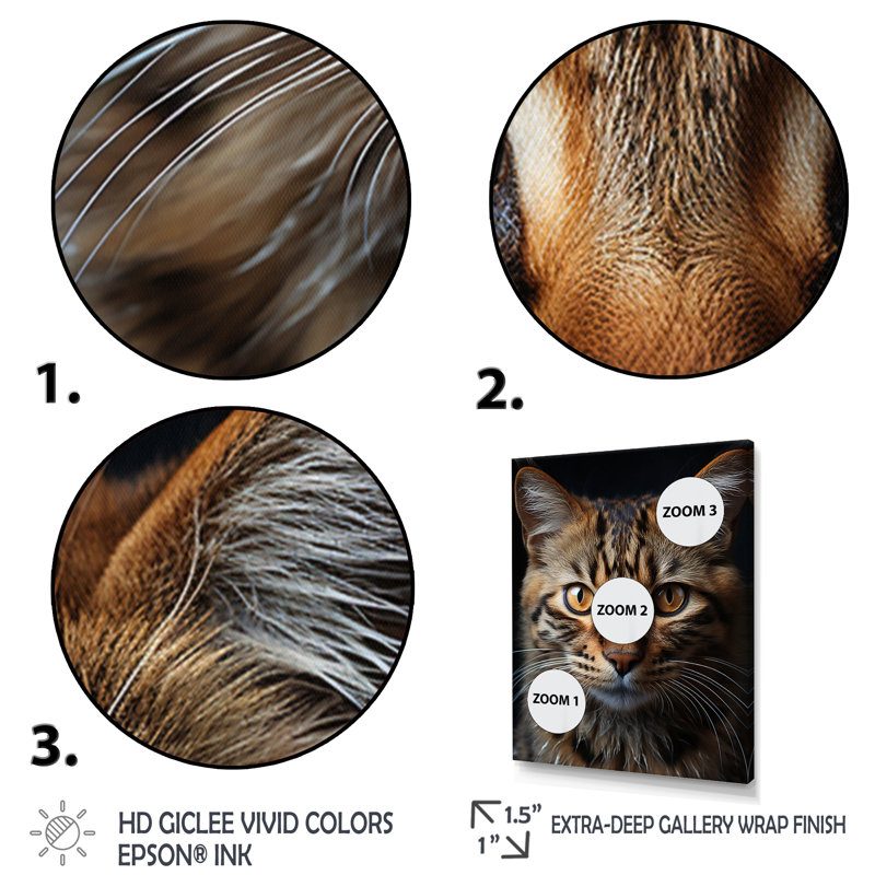 «Talal Animal Cat Selfie», reproduction sur toile, Cadre simple noir, H 20 po x l 12 po x P 1 po