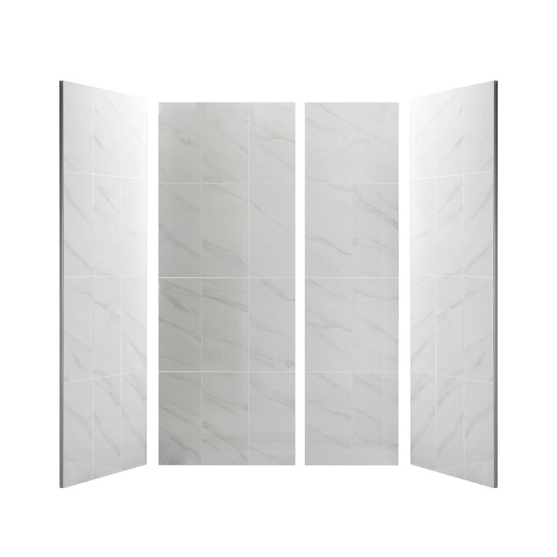 Composite Shower Wall Panel Surround - Seamless 60" Back Wall, 96" H x 60" W x 36" D