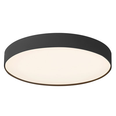 Chiedza 7-in Black dimmable LED Flush Mount