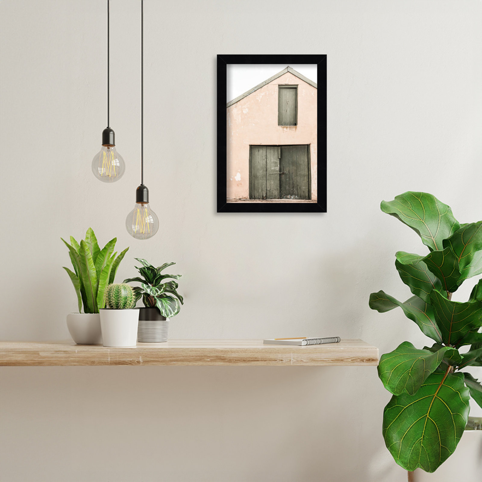 Pineland "Karoo Farm House" Print, Black, 13" H x 9" W