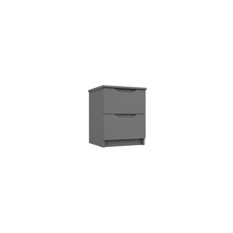Alianys 38.3cm W Manufactured Wood Bedside Table, Dust Grey Gloss