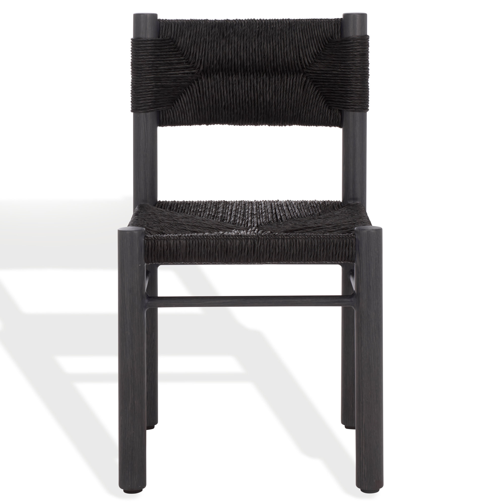 Indie Rattan Weaving Outdoor Dining Chair, Black