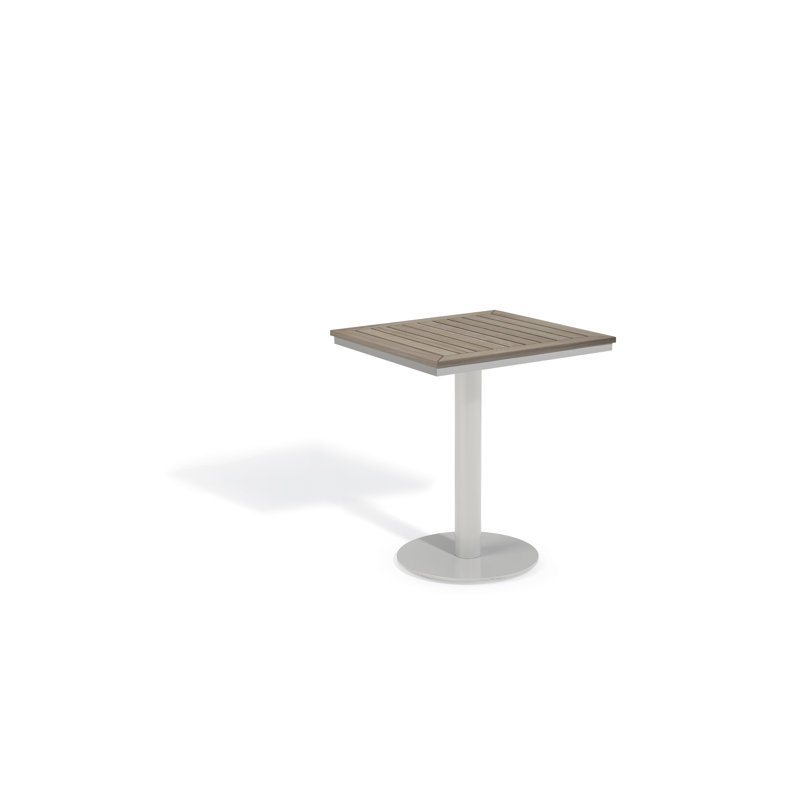 Travira Outdoor Square Bistro Table, Vintage Tekwood, Flint, 26" W x 26" L x 29.5" H