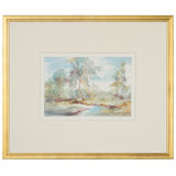 Woods And Stream Print by Daughdrill