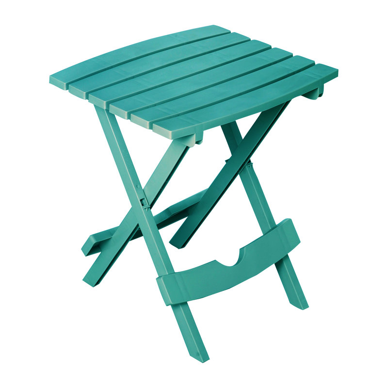 Keter Quik-Fold Side Table Durable Resin Outdoor Folding Patio End Table, Teal