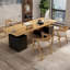 Bureau Burlywood + bois rectangulaire noir + fer avec bureau à 3 tiroirs-1673064763-1673064711