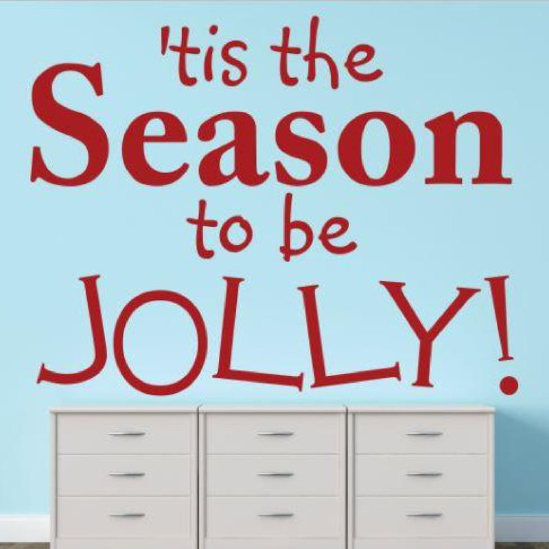 Sachez que la saison sera jolly ! décalcomanie murale, H 22 po x l 30 po x P 0,16 po, Rouge