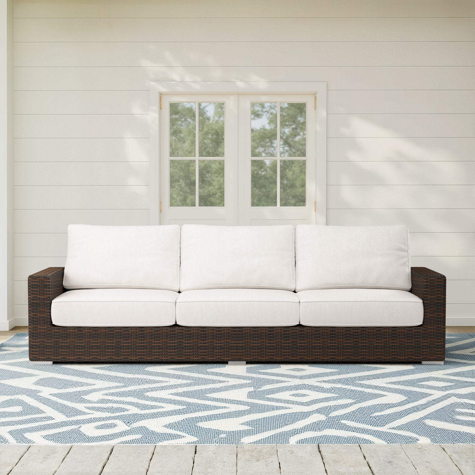 Montecito 108" Sunbrella® Patio Sofa, Canvas Flax Sunbrella® Canvas