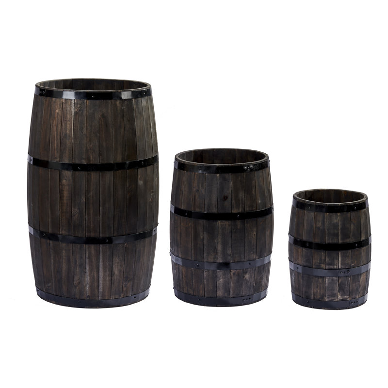 Tonneau en bois d'acacia, brun