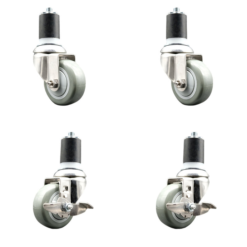 Swivel Stem Caster, 3" H x 3" W