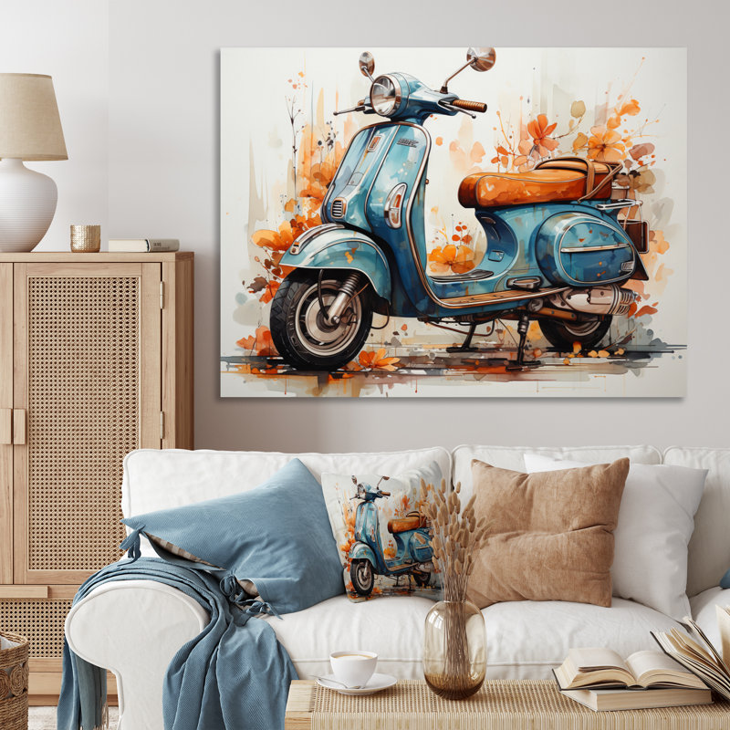 Blue Family Fun Scooter - Imprimé, H 34 po x l 44 po x P 1,5 po, Toile tendue