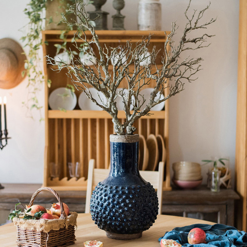 Céramique Selas intérieur / extérieur bleu, H 14,5 po x l 4,1 po x P 9 po
