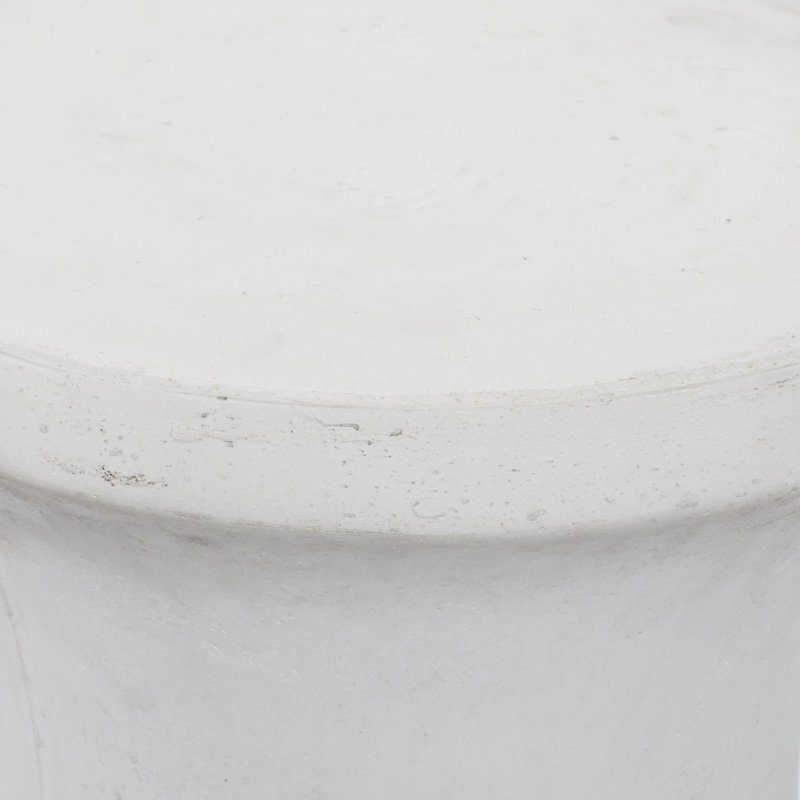 Hisle Ceramic Accent Stool, Off-White