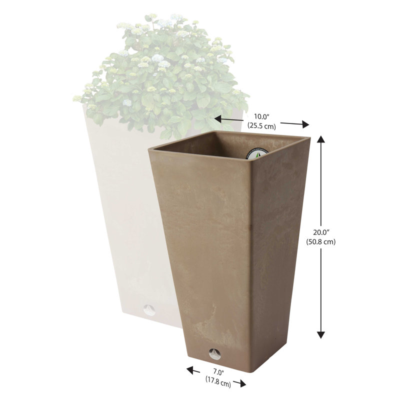 Ensemble de pots à fleurs en composite Cara, Taupe