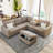 Sectional Corner Sofa L-Shape Couch Space Saving With Storage Ottoman & Cup Holders Design For Large Space Dorm Apartment-926361444