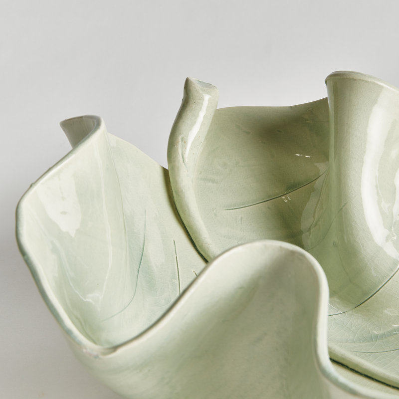 Villa Ceramic Decorative Tray, Large, Green
