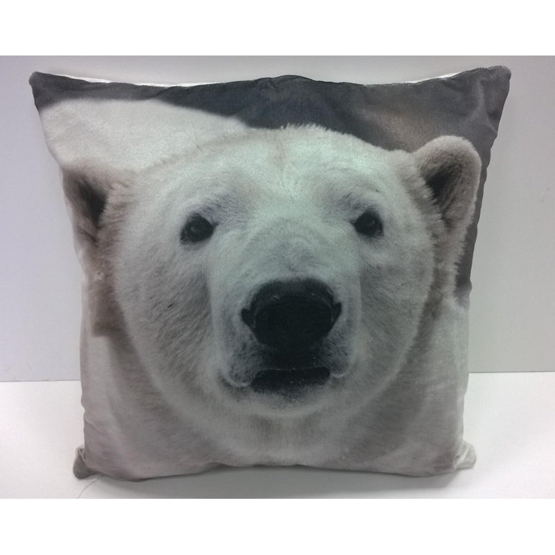 Leoncia Polar Bears Multicolour Square Euro Pillow Cover