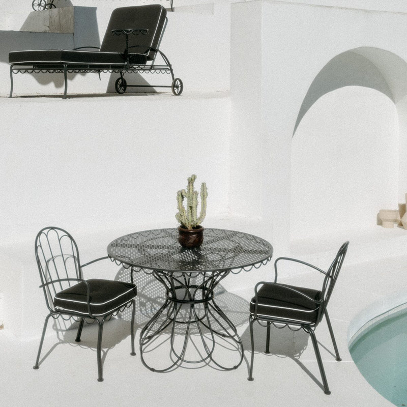 AL Fresco Dining Chair Cushion, Monaco Black Striped